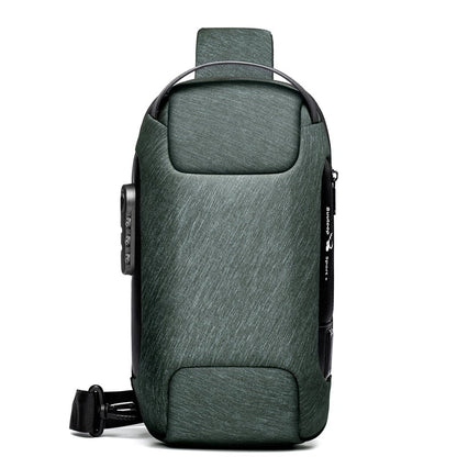 Sac bandoulière pour homme antivol résistant à l’eau avec port de charge USB