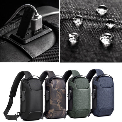 Sac bandoulière pour homme antivol résistant à l’eau avec port de charge USB
