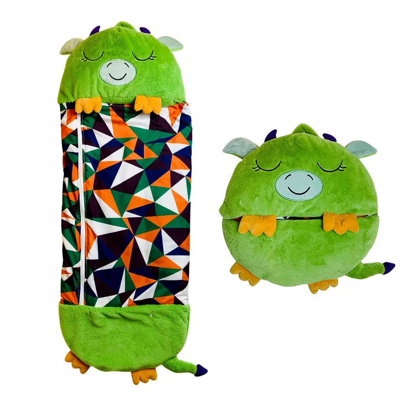 Sac de couchage et peluche 2-en-1 pour enfants