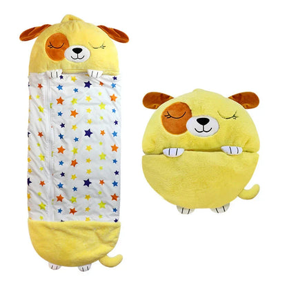 Sac de couchage et peluche 2-en-1 pour enfants