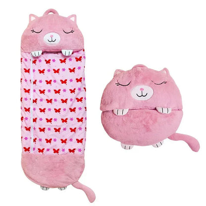 Sac de couchage et peluche 2-en-1 pour enfants