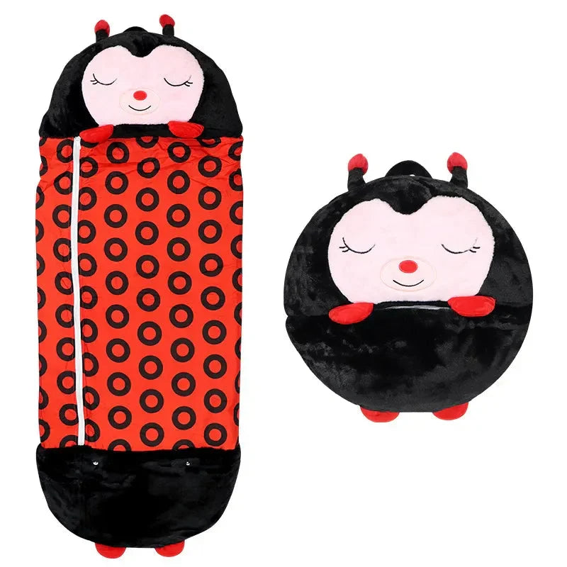 Sac de couchage et peluche 2-en-1 pour enfants