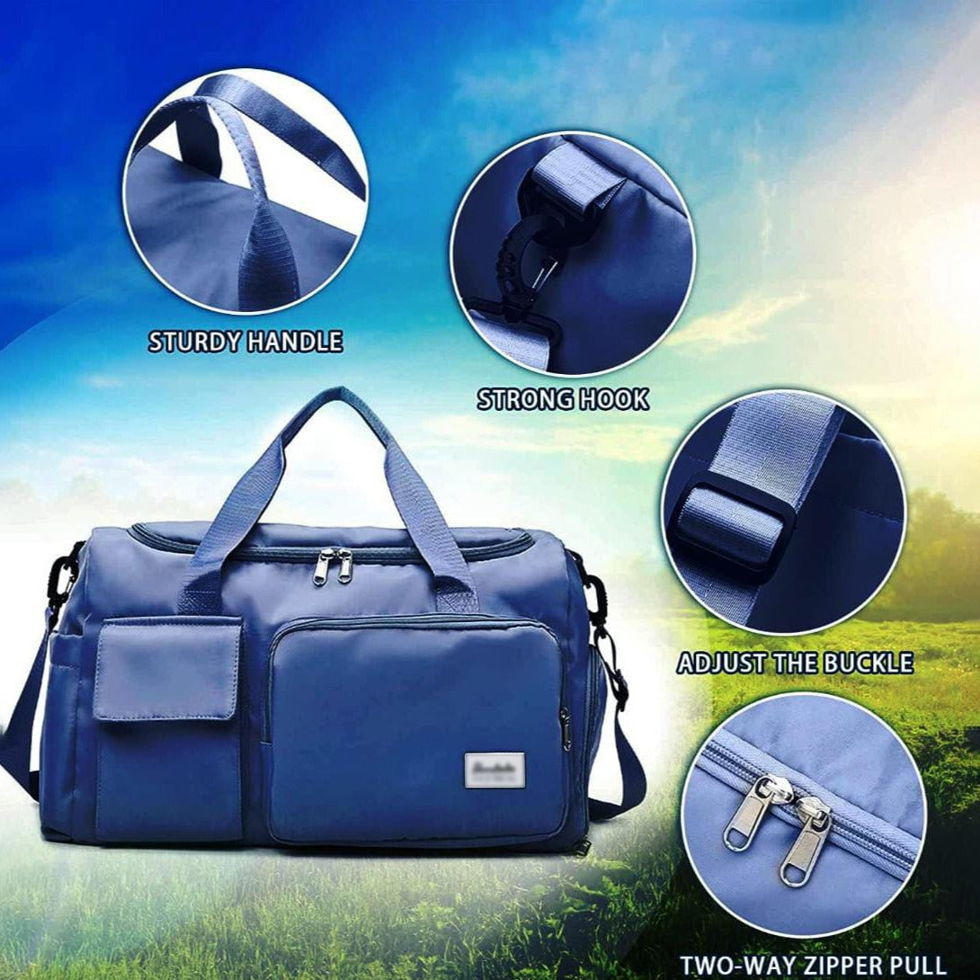 Sac polochon de sport et de voyage multipoches avec compartiment à chaussures