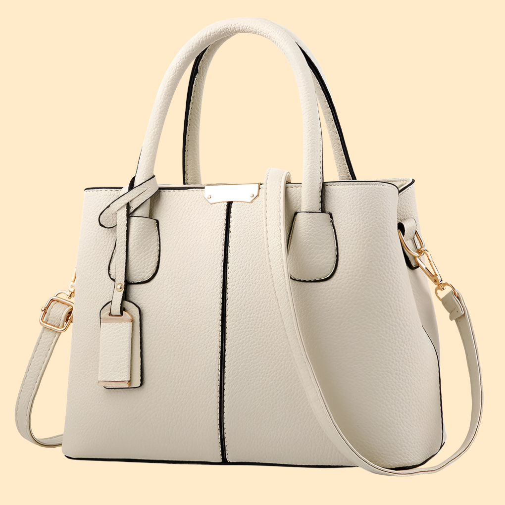 Sac porté main structuré pour femme avec détail pompon