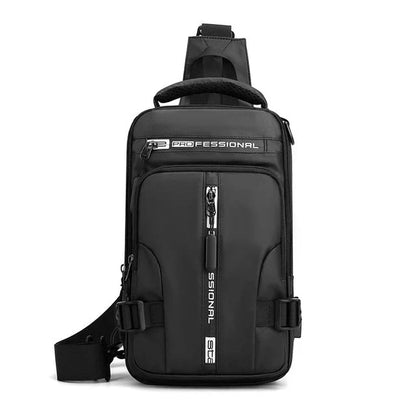 Sacoche bandoulière pour homme imperméable, anti-vol, avec port de charge USB