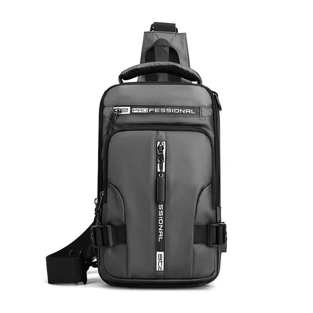 Sacoche bandoulière pour homme imperméable, anti-vol, avec port de charge USB