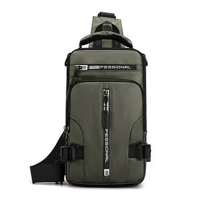 Sacoche bandoulière pour homme imperméable, anti-vol, avec port de charge USB