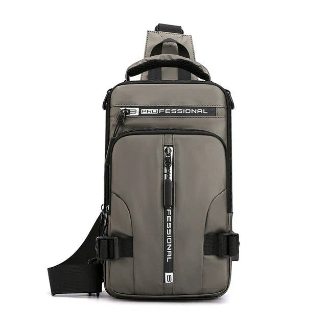 Sacoche bandoulière pour homme imperméable, anti-vol, avec port de charge USB