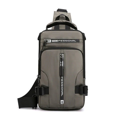 Sacoche bandoulière pour homme imperméable, anti-vol, avec port de charge USB