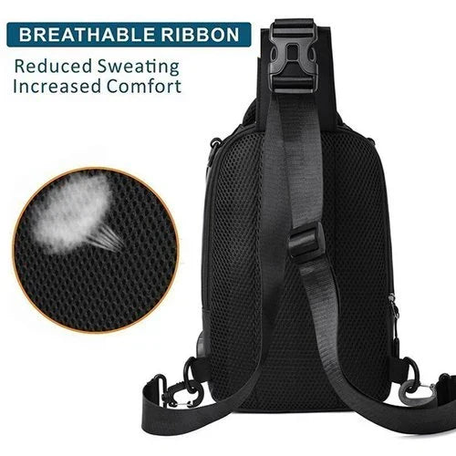 Sacoche bandoulière pour homme imperméable, anti-vol, avec port de charge USB