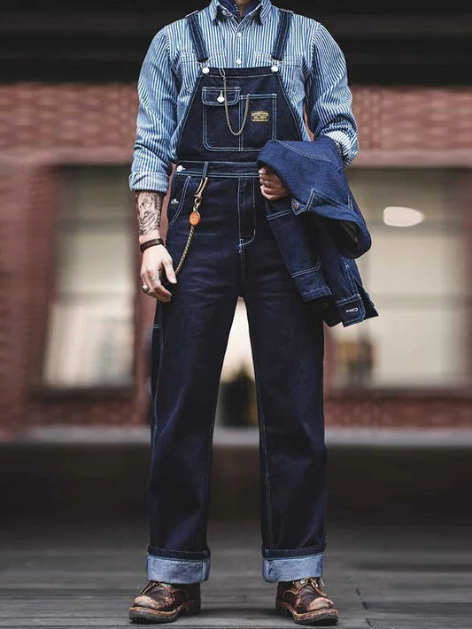 Salopette en jean indigo | confort et durabilité pour homme