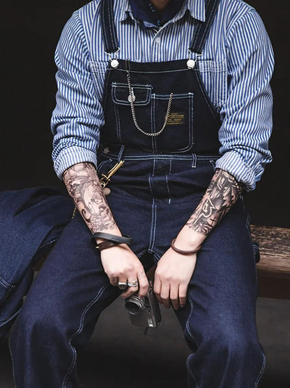 Salopette en jean indigo | confort et durabilité pour homme