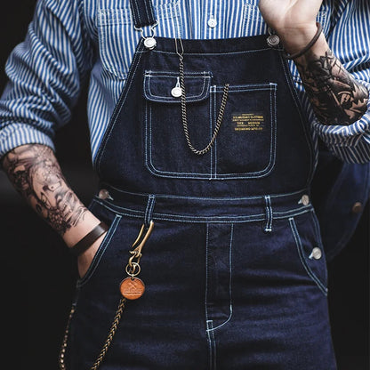 Salopette en jean indigo | confort et durabilité pour homme