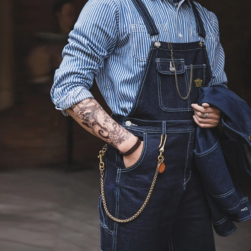 Salopette en jean indigo | confort et durabilité pour homme