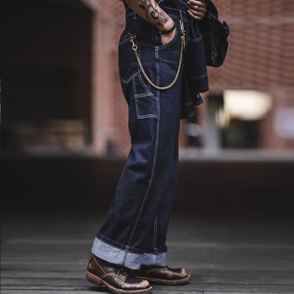 Salopette en jean indigo | confort et durabilité pour homme