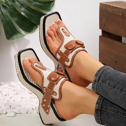 Sandales compensées à plateforme pour femme