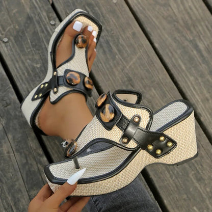 Sandales compensées à plateforme pour femme