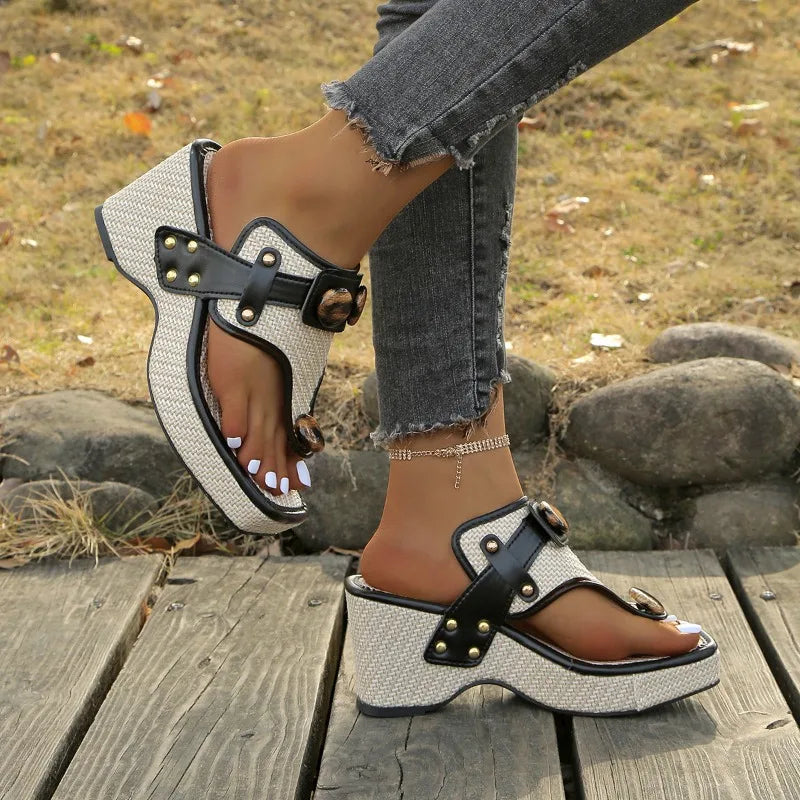 Sandales compensées à plateforme pour femme