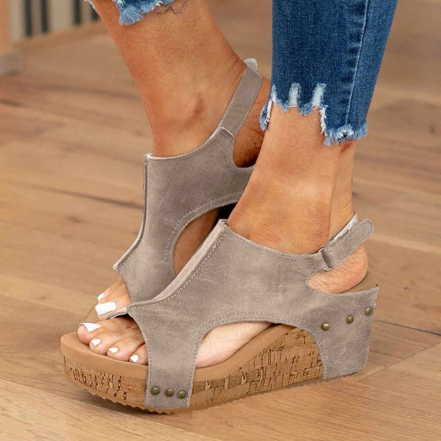 Sandales orthopédiques à bout ouvert pour femme