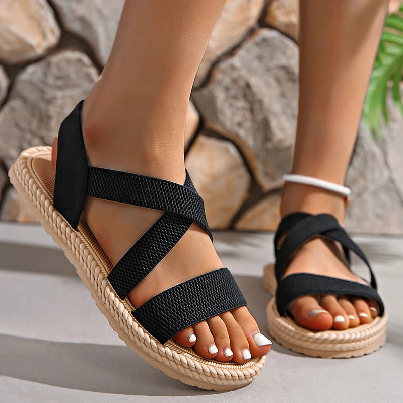 Sandales orthopédiques à brides croisées pour femme