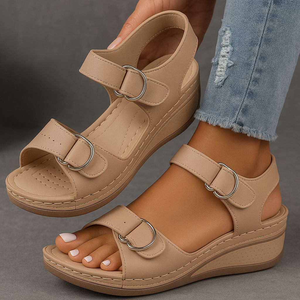 Sandales orthopédiques à plateforme compensée pour femme