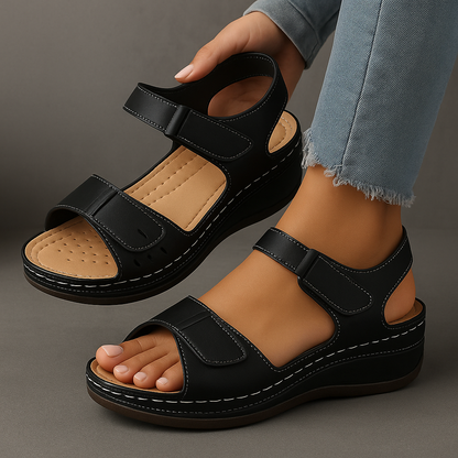 Sandales orthopédiques à plateforme compensée pour femme