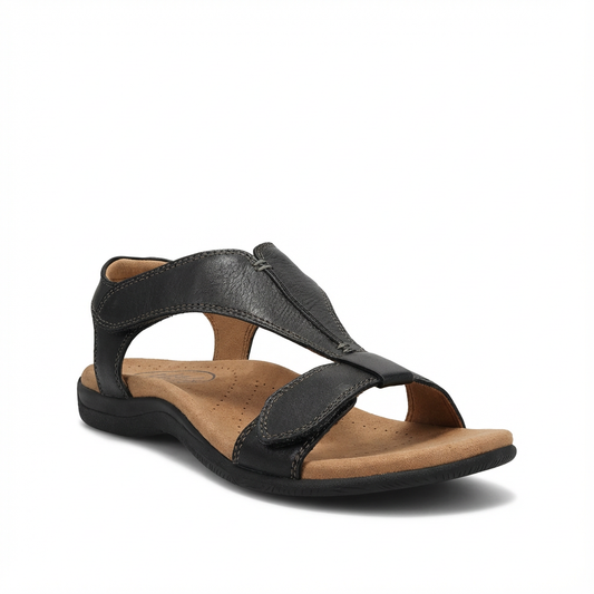 Sandales orthopédiques femme à bride en T avec fermeture ajustable