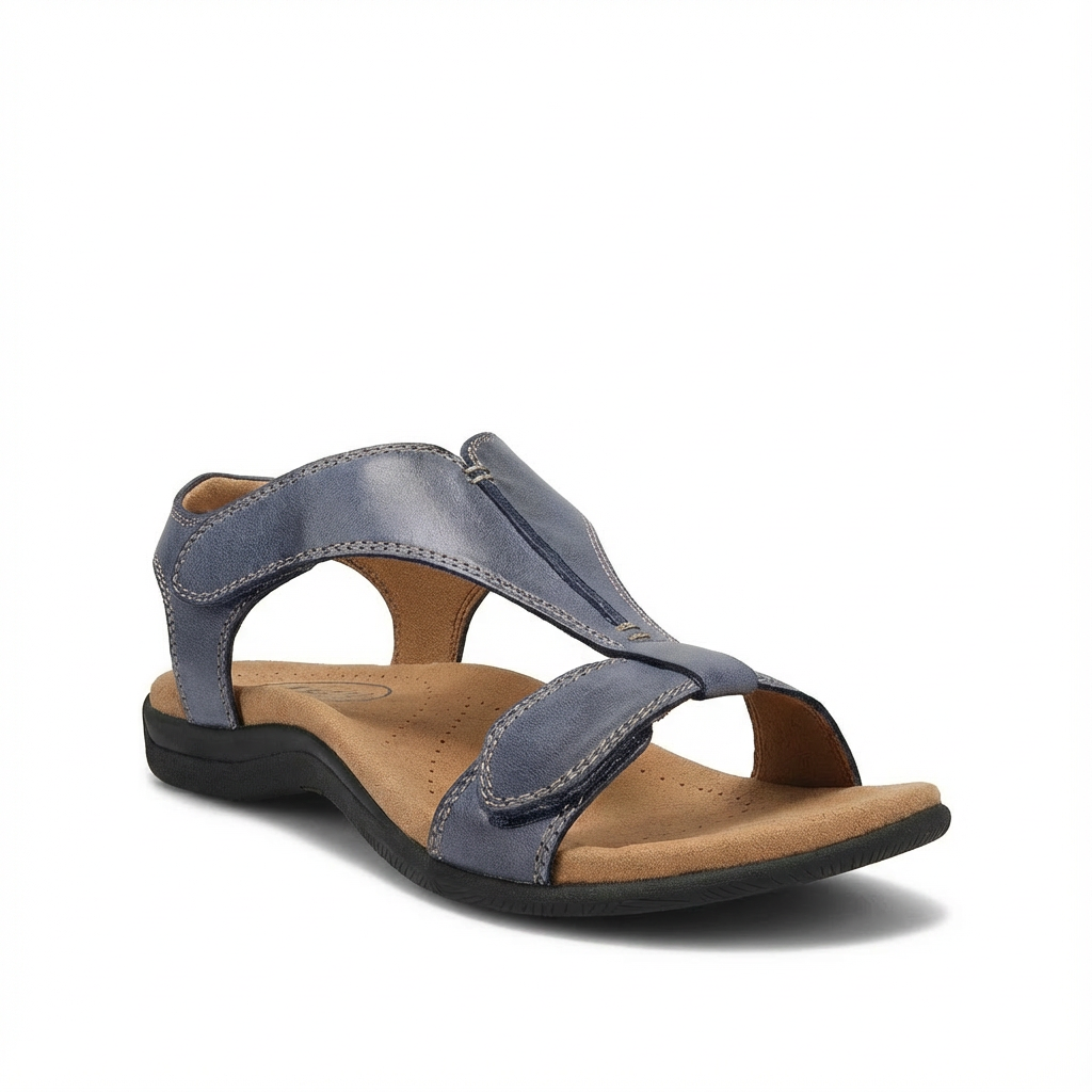 Sandales orthopédiques femme à bride en T avec fermeture ajustable