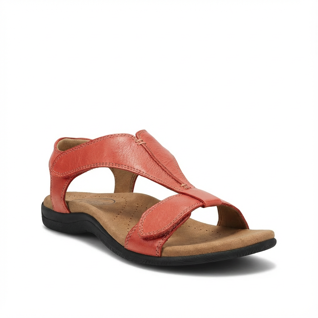 Sandales orthopédiques femme à bride en T avec fermeture ajustable