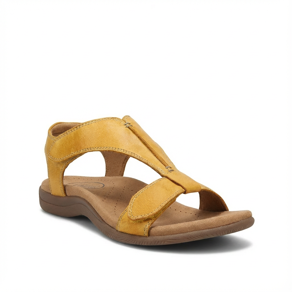 Sandales orthopédiques femme à bride en T avec fermeture ajustable