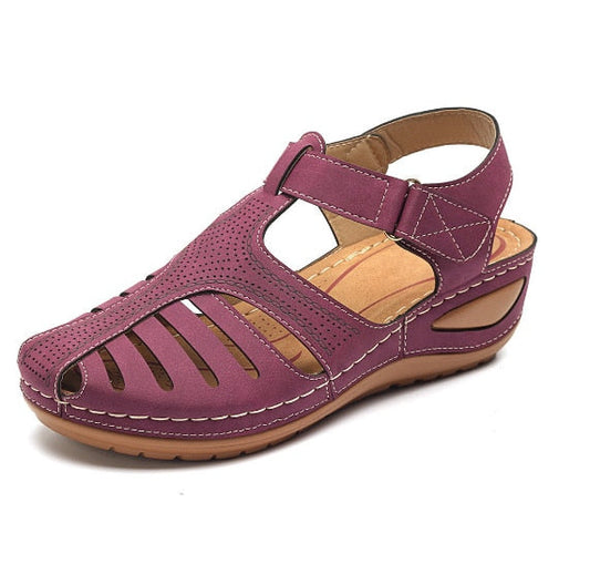 Sandales orthopédiques rétro en cuir