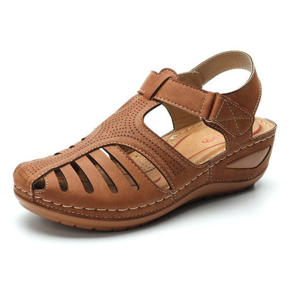 Sandales orthopédiques rétro en cuir