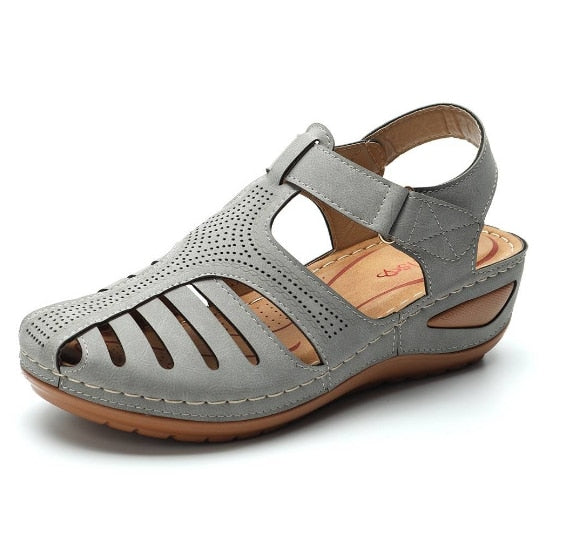 Sandales orthopédiques rétro en cuir