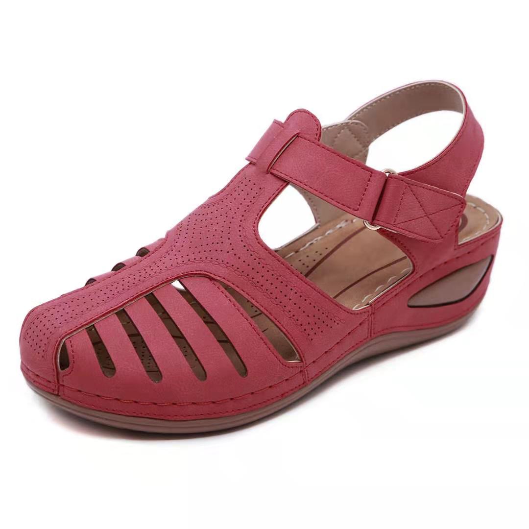 Sandales orthopédiques rétro en cuir