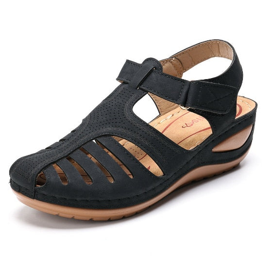 Sandales orthopédiques rétro en cuir