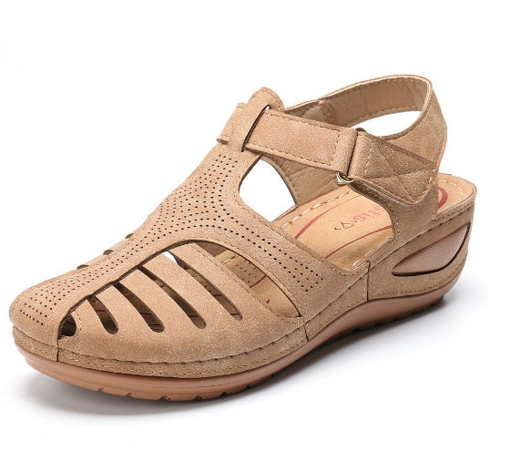 Sandales orthopédiques rétro en cuir