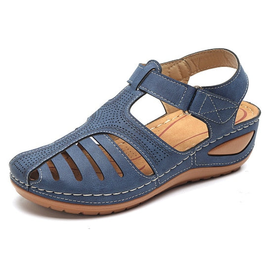 Sandales orthopédiques rétro en cuir
