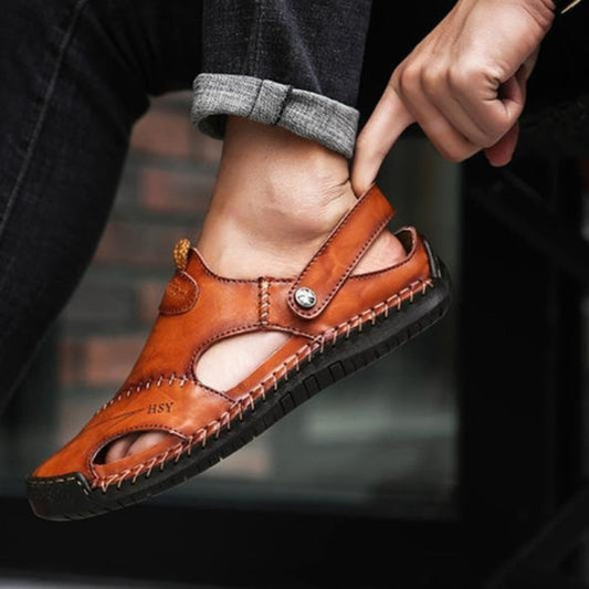 Sandales respirantes en cuir pour homme