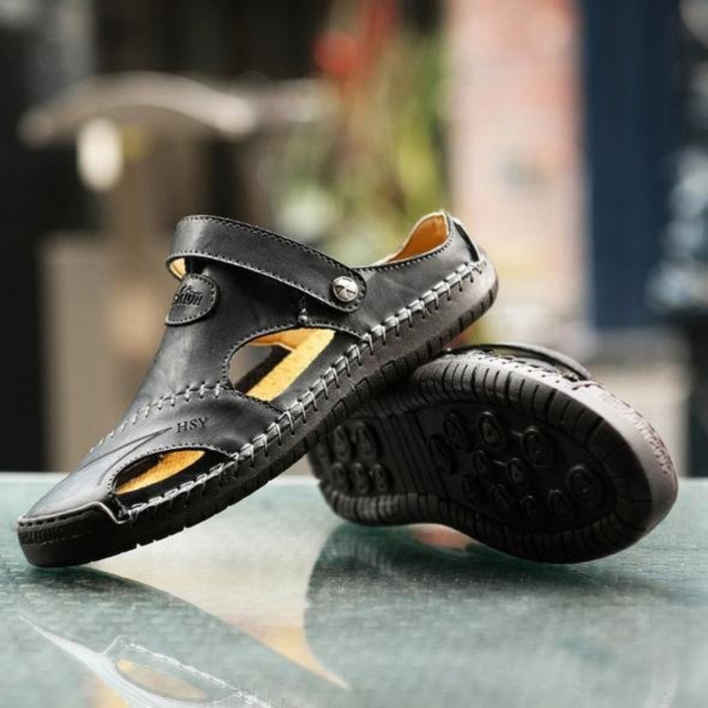 Sandales respirantes en cuir pour homme