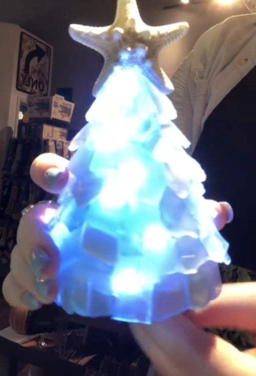 Sapin de Noël en verre de mer