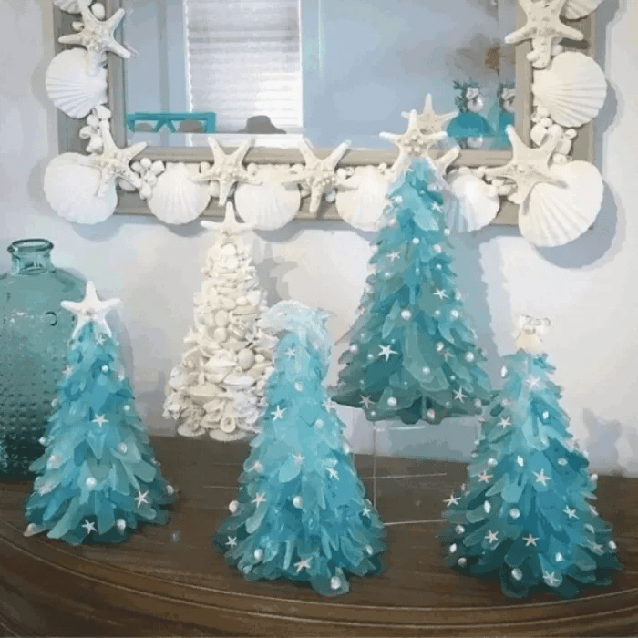 Sapin de Noël en verre de mer