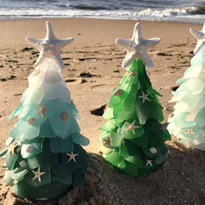Sapin de Noël en verre de mer