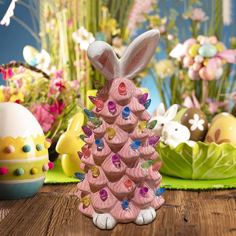 Sapin de Noël lapin rose