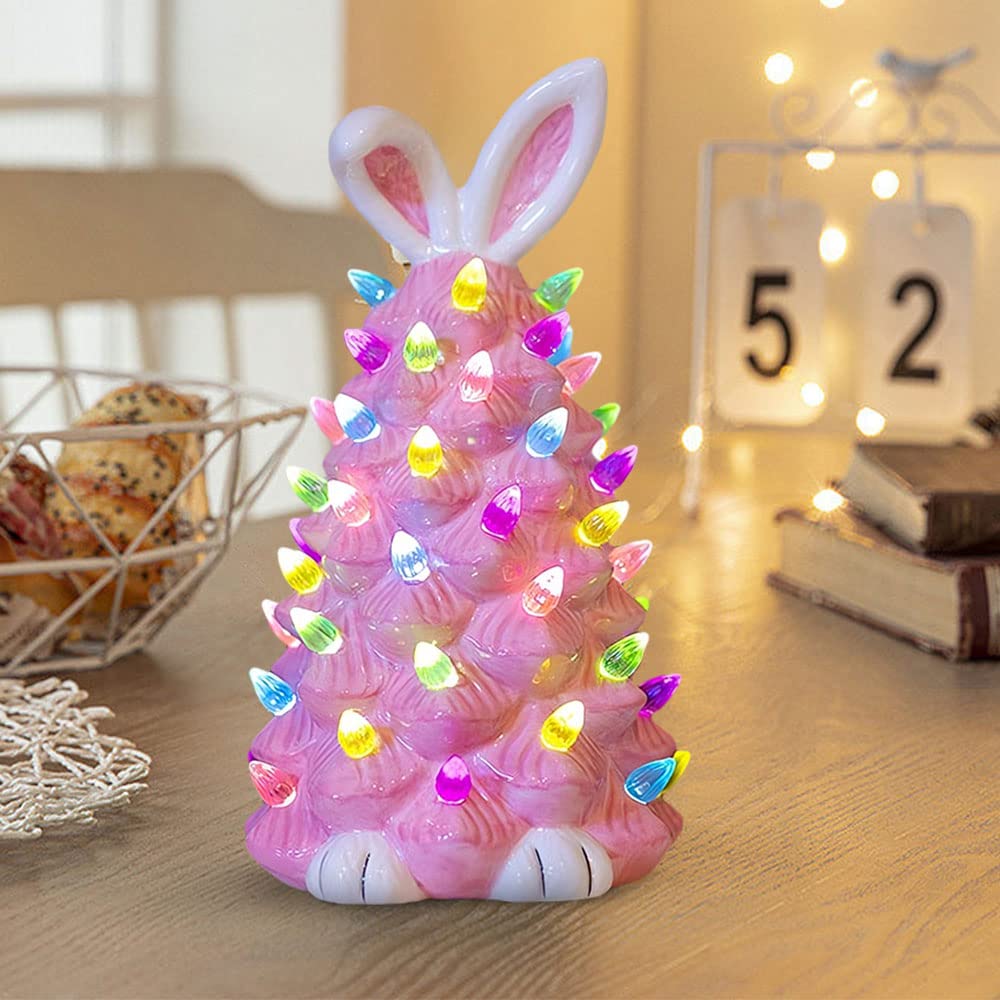 Sapin de Noël lapin rose