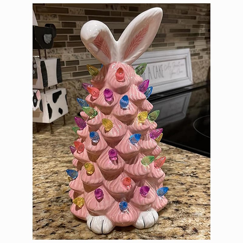 Sapin de Noël lapin rose
