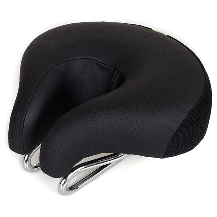 Selle de vélo sans bec pour VTT, rembourrage épais et doux (noir)