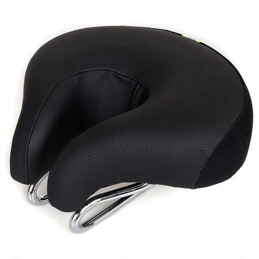 Selle de vélo sans bec pour VTT, rembourrage épais et doux (noir)