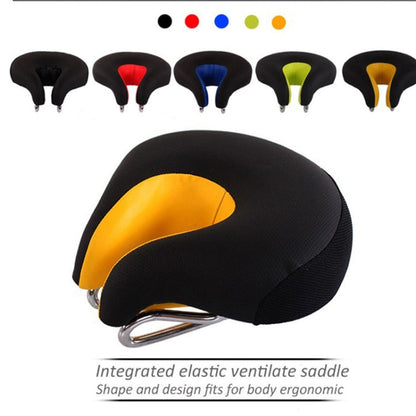 Selle de vélo sans bec pour VTT, rembourrage épais et doux (noir)