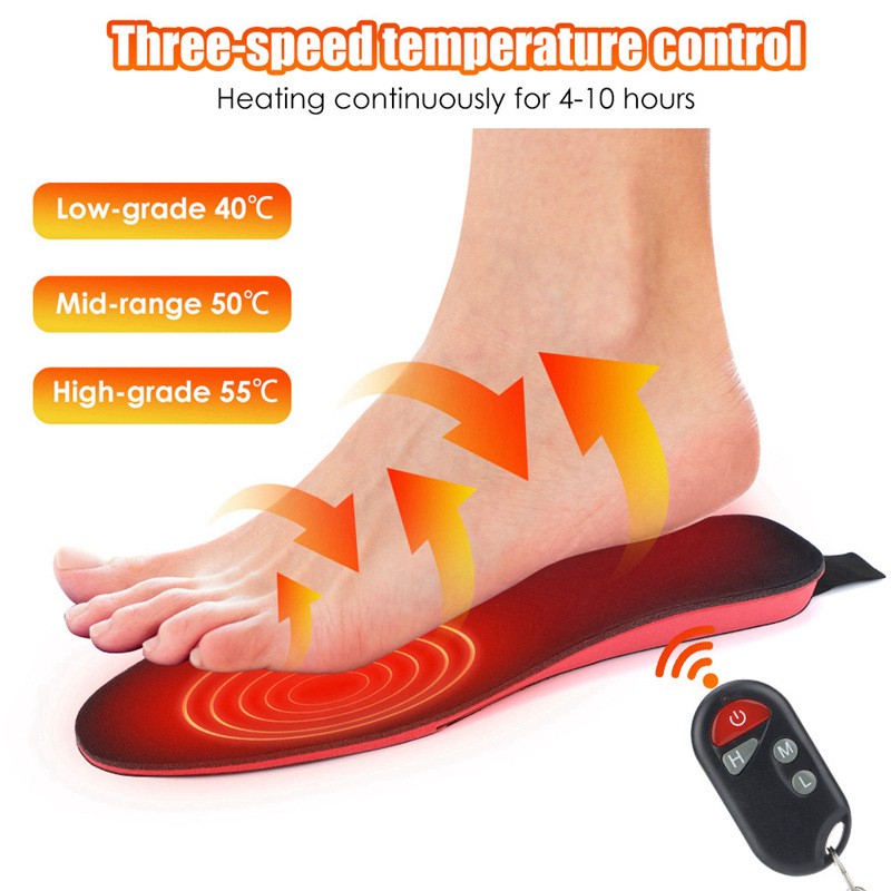 Semelles chauffantes mixtes avec chauffage sans fil rechargeable