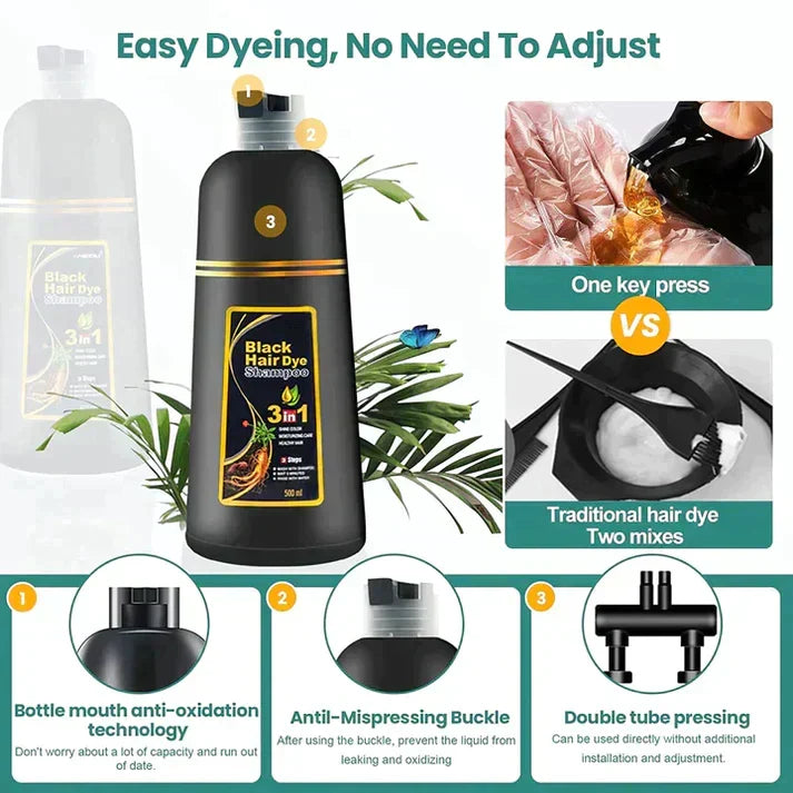 Shampooing colorant noir (ayurvédique sans effets secondaires)